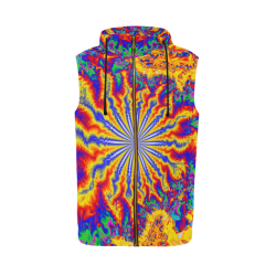 Chaos All Over Print Sleeveless Zip Up Hoodie for Men (Model H16)