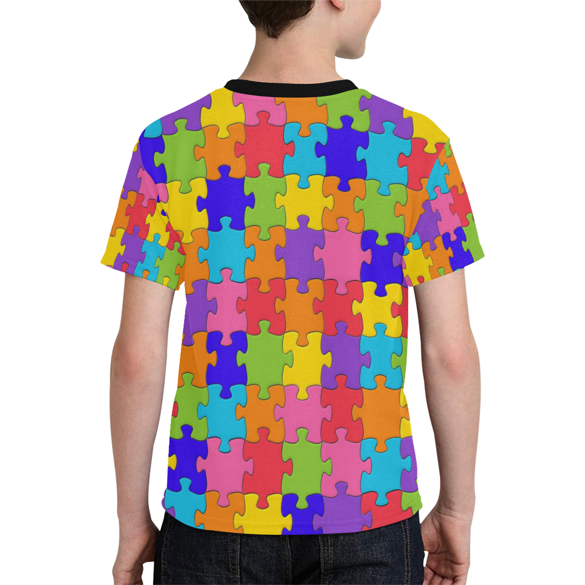 Multicolored Jigsaw Puzzle Kids' All Over Print T-shirt (Model T65)