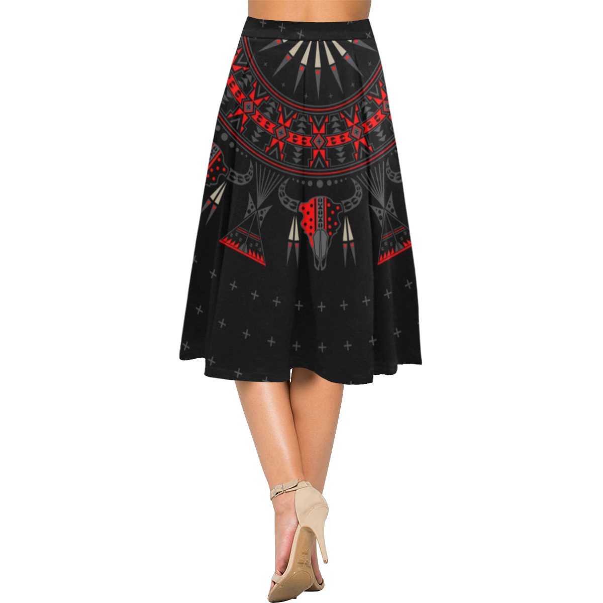 Buffalo Nation Red Aoede Crepe Skirt (Model D16)