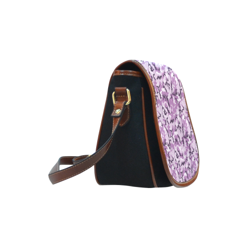 Woodland Pink Purple Camouflage Saddle Bag/Small (Model 1649)(Flap Customization)