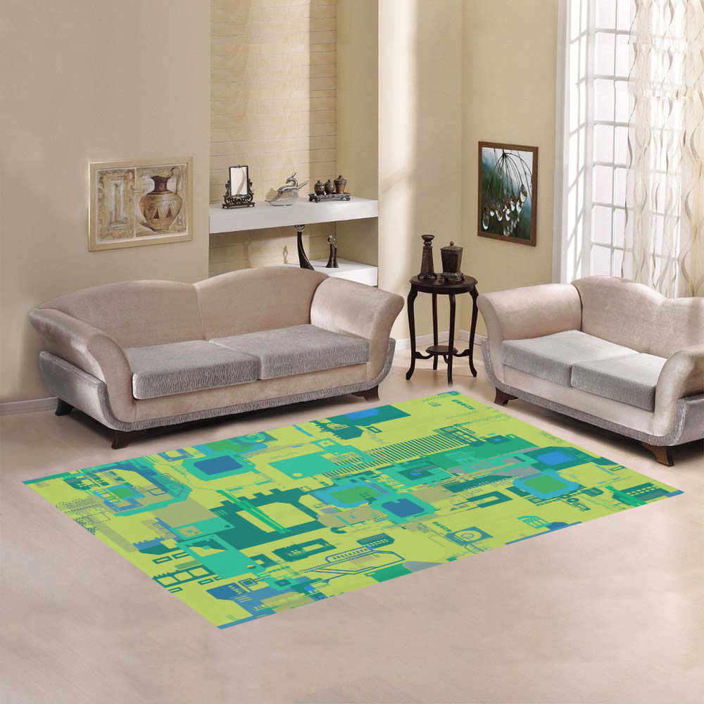 Random Shapes Abstract Pattern Area Rug7'x5'
