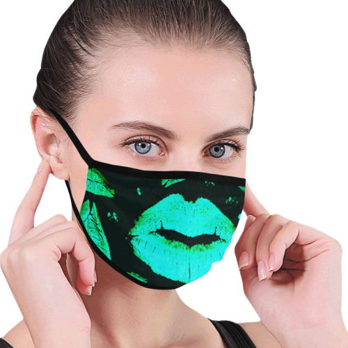Kisses All Over (Green) Mouth Mask
