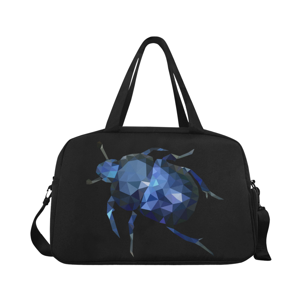 Low poly geometric blue bug Fitness Handbag (Model 1671)