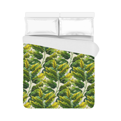 Yellow Green Wide Tropical Leaf pattern 6 Duvet Cover 86"x70" ( All-over-print)
