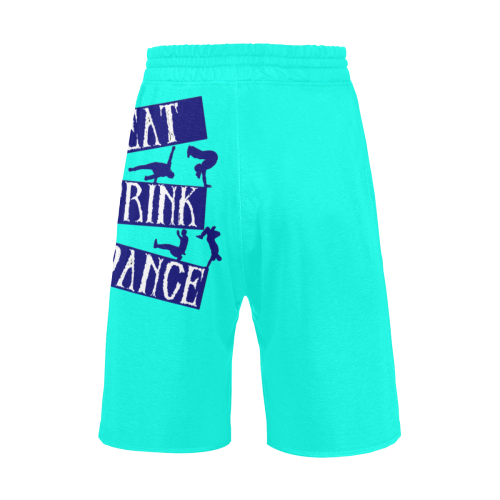 Break Dancing Blue / Neon Aqua Men's All Over Print Casual Shorts (Model L23)