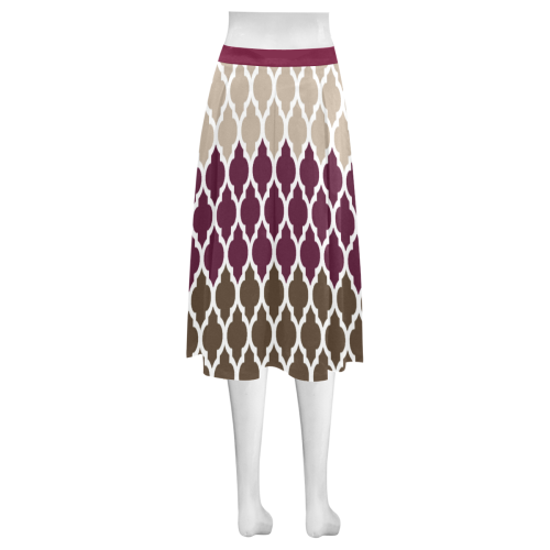 stripe lace pattern Mnemosyne Women's Crepe Skirt (Model D16)
