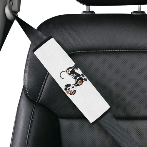 Dachshund Sugar Skull White Car Seat Belt Cover 7''x10''