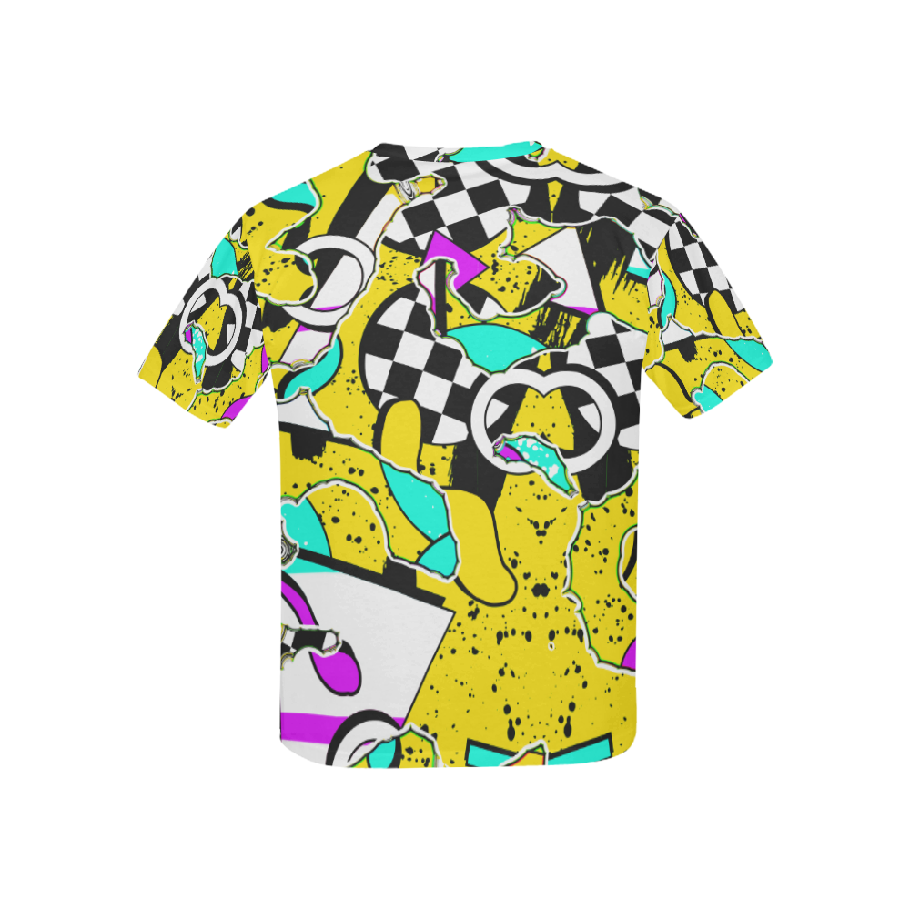 Shapes on a yellow background Kids' All Over Print T-shirt (USA Size) (Model T40)