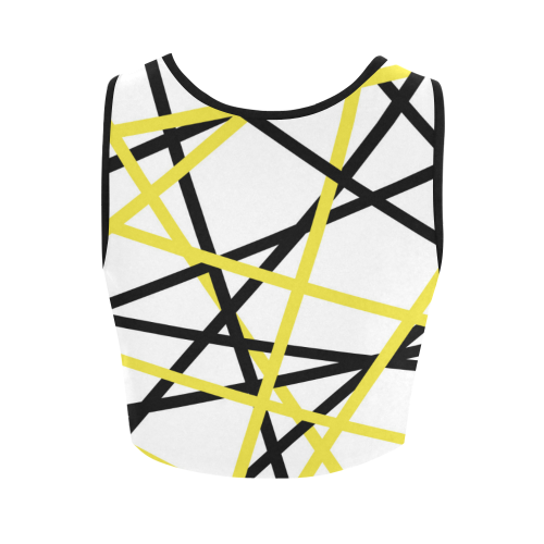 Black and yellow stripes Women's Crop Top (Model T42)