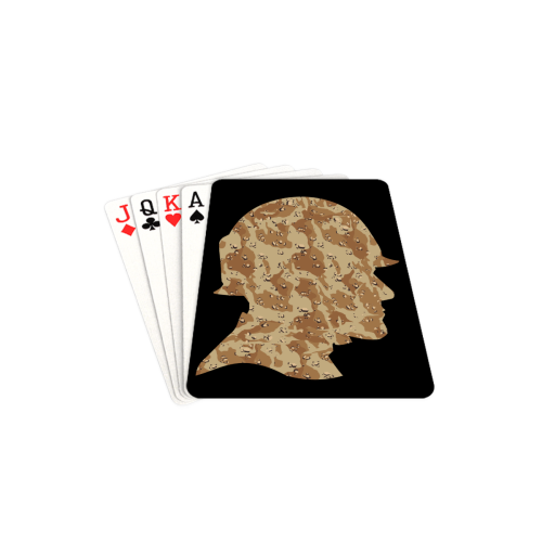 Desert Camouflage Soldier on Black Playing Cards 2.5"x3.5"