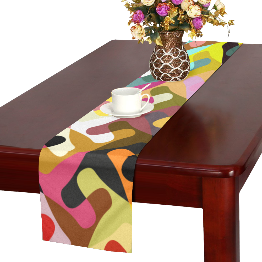 Colorful shapes Table Runner 16x72 inch