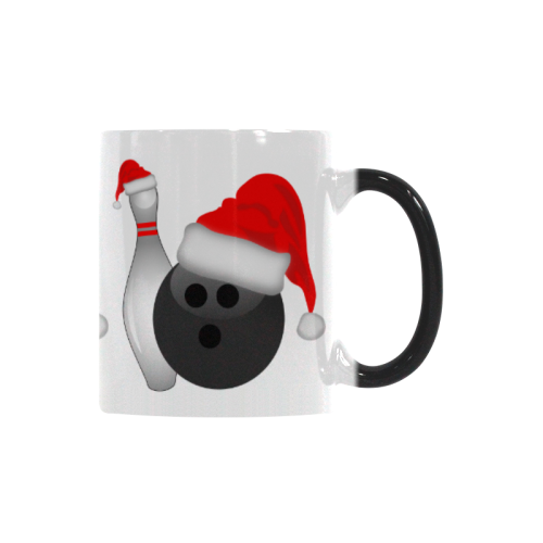 Santa Hat Bowling Ball And Pin  Christmas Custom Morphing Mug