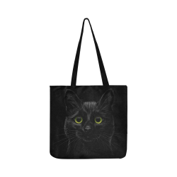 Black Cat Reusable Shopping Bag Model 1660 (Two sides)