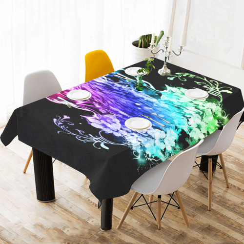 Colorful owl Cotton Linen Tablecloth 60"x120"