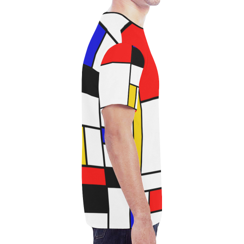 Bauhouse Composition Mondrian Style New All Over Print T-shirt for Men (Model T45)