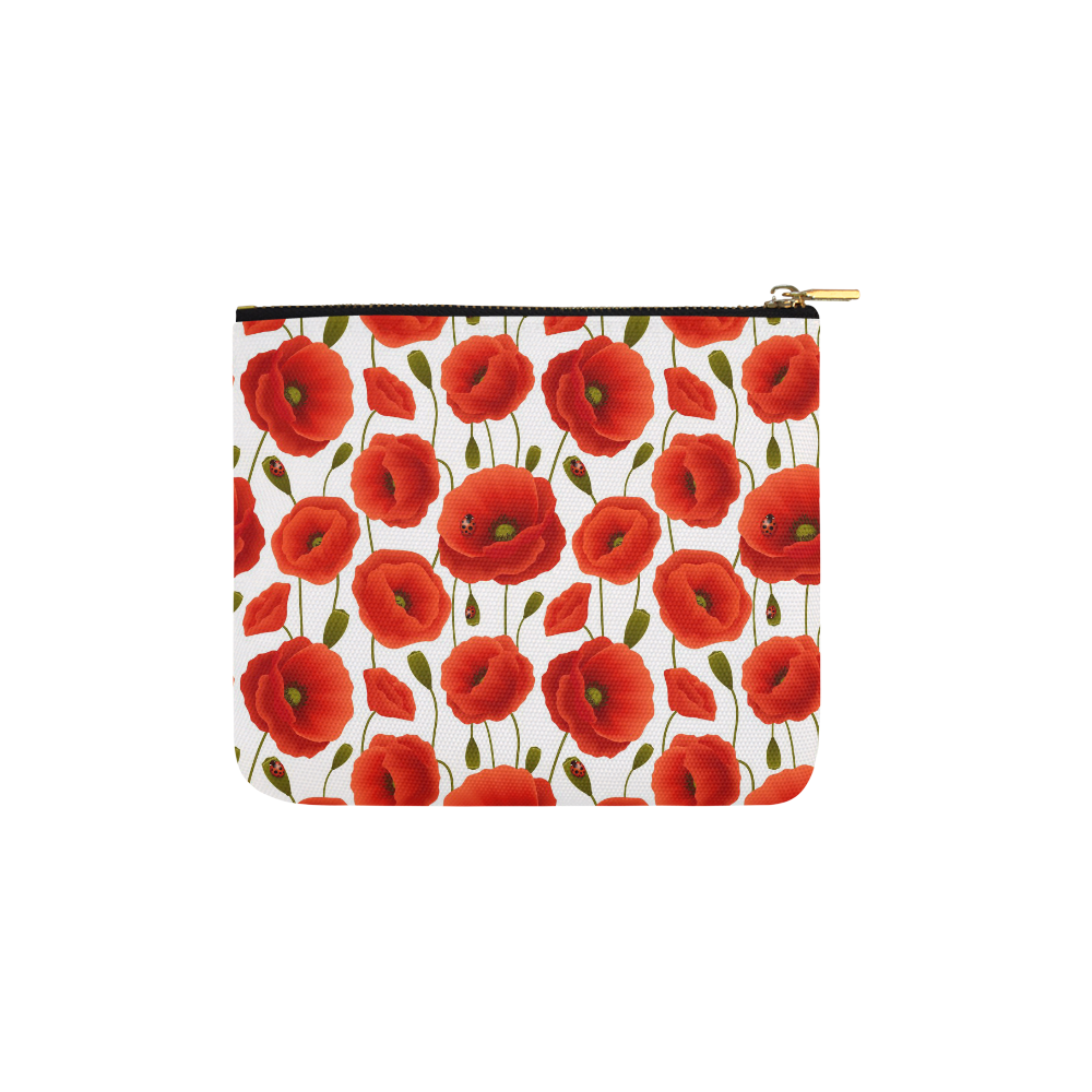 Poppy Pattern Carry-All Pouch 6''x5''