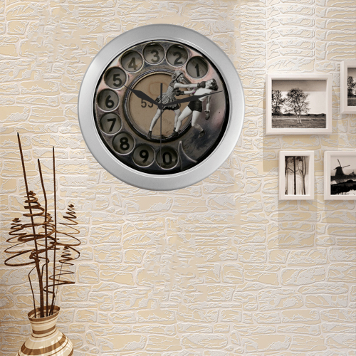 Knockout Silver Color Wall Clock