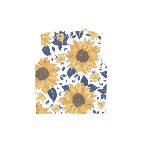 Sunflowers All Over Print Sleeveless Hoodie for Women (Model H15)