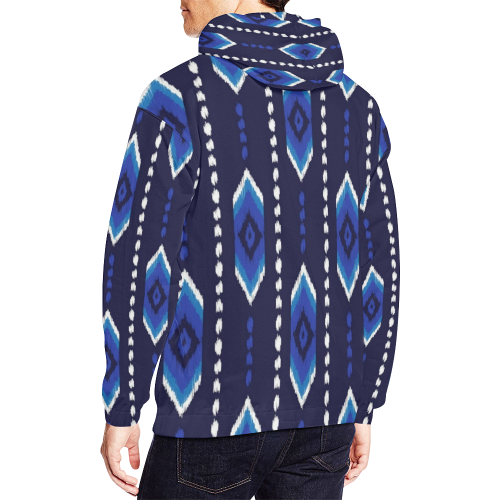 Blue Aztec All Over Print Hoodie for Men/Large Size (USA Size) (Model H13)