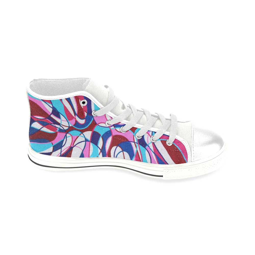 Cotton Candy Men’s Classic High Top Canvas Shoes (Model 017)