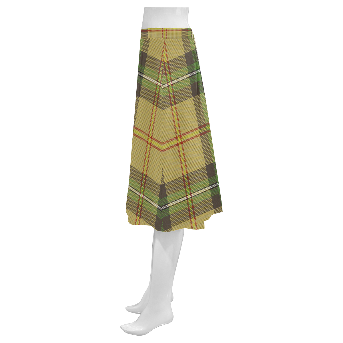 Saskatchewan tartan Mnemosyne Women's Crepe Skirt (Model D16)