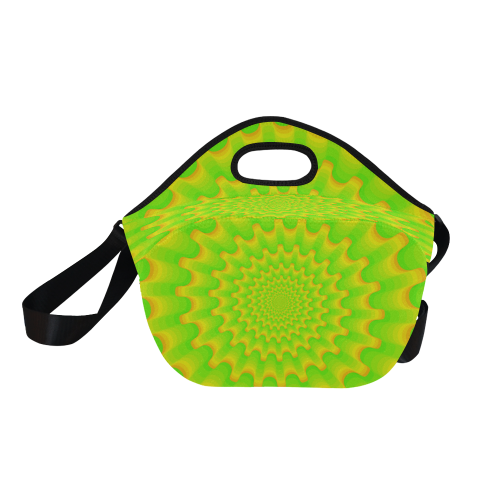 Green spiral Neoprene Lunch Bag/Large (Model 1669)