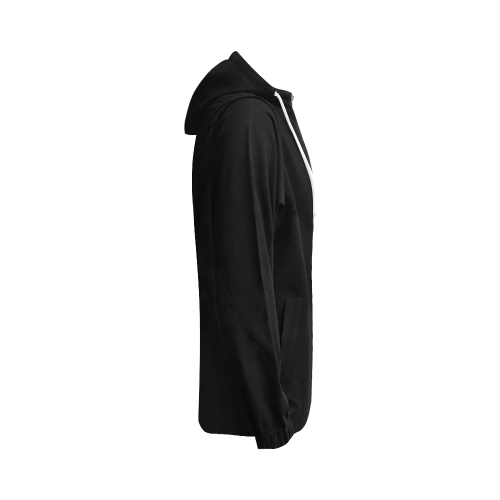 color black All Over Print Full Zip Hoodie for Women (Model H14)
