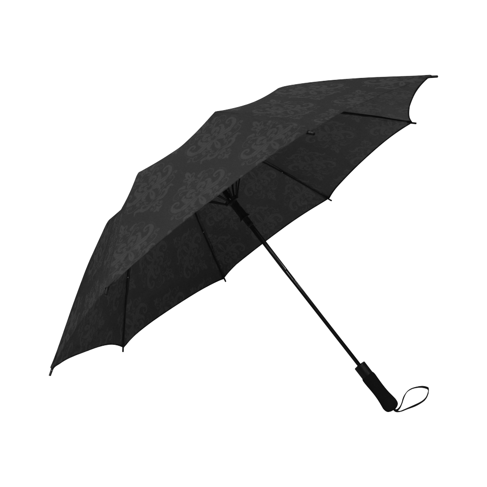 Black on Black Pattern Semi-Automatic Foldable Umbrella (Model U05)