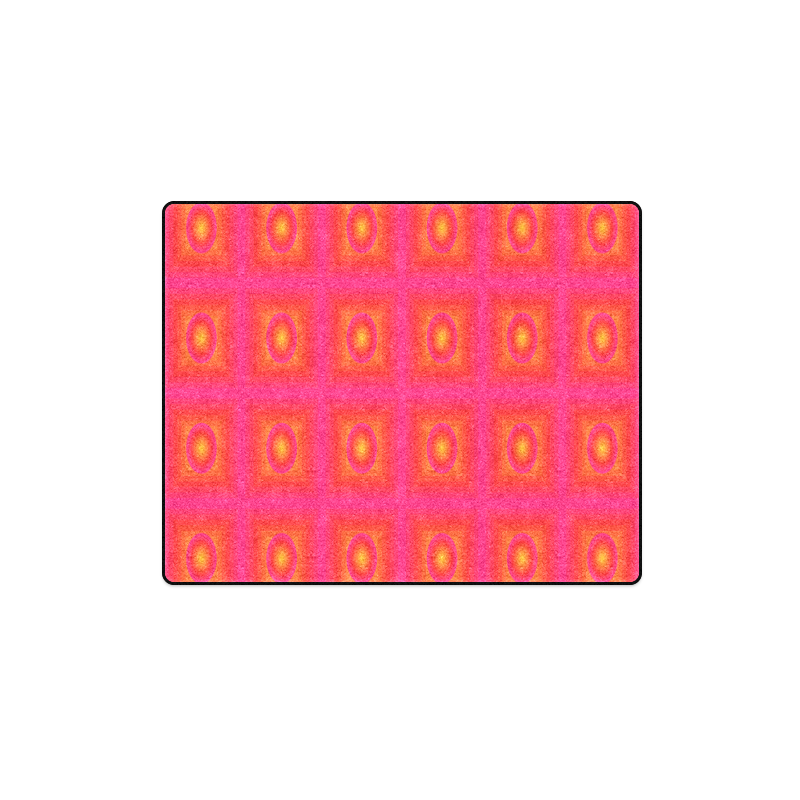 Pink yellow oval multiple squares Blanket 40"x50"