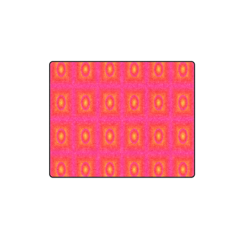 Pink yellow oval multiple squares Blanket 40"x50"