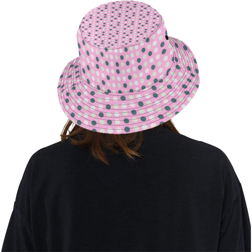 teal white eggs on pink All Over Print Bucket Hat