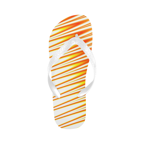 Orange And Yellow Zig Zags Flip Flops for Men/Women (Model 040)