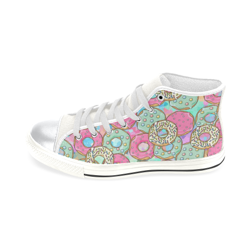 Doughnut (Donut) Pattern High Top Canvas Shoes for Kid (Model 017)