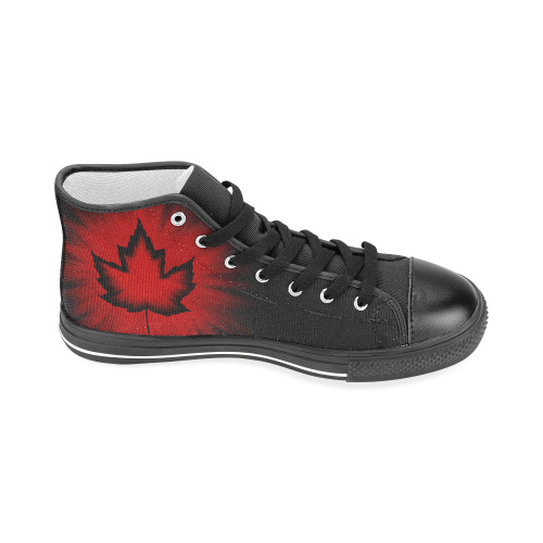 Black Canada Souvenir Sneaker Shoes Men’s Classic High Top Canvas Shoes (Model 017)