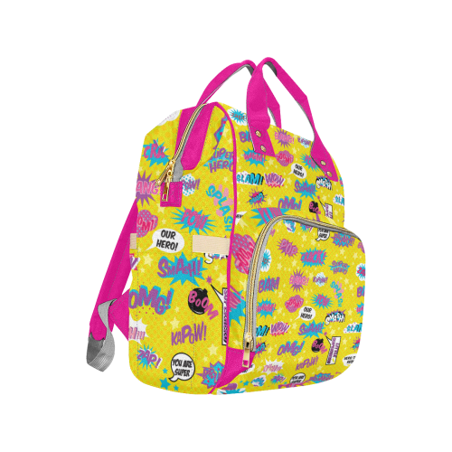 supergirl_16yellowdiaperbag Multi-Function Diaper Backpack/Diaper Bag (Model 1688)