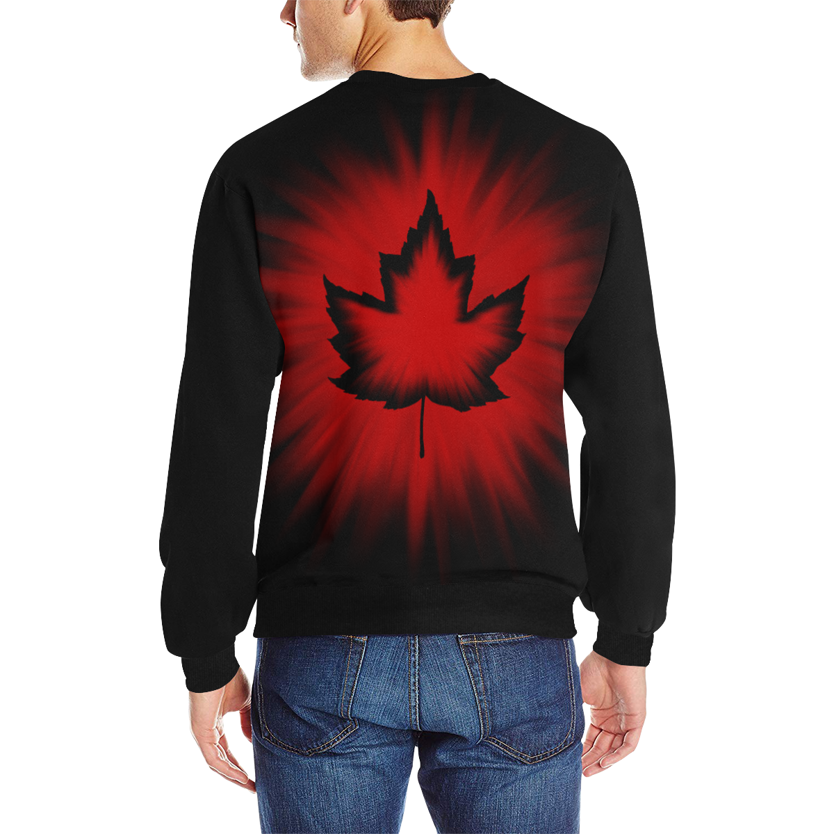 Cool Canada Souvenir Sweatshirts Men's Rib Cuff Crew Neck Sweatshirt (Model H34)