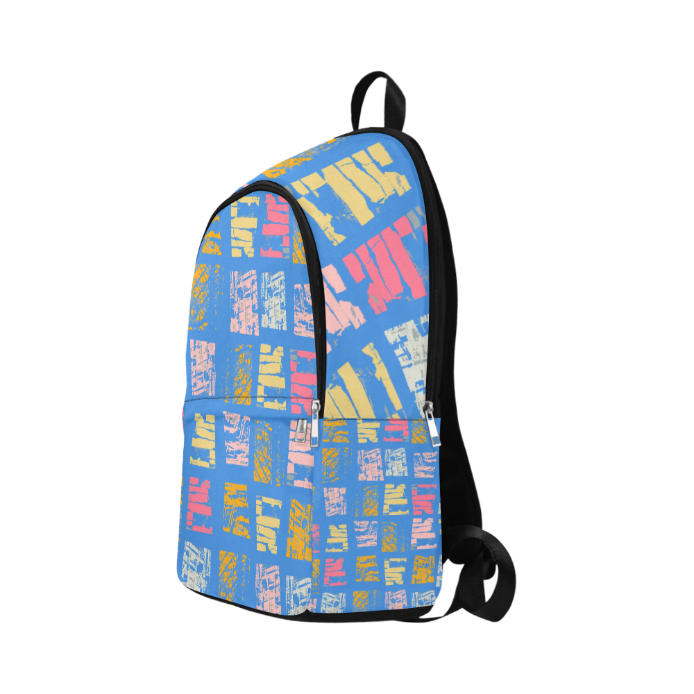 colored squares blue Fabric Backpack for Adult (Model 1659)