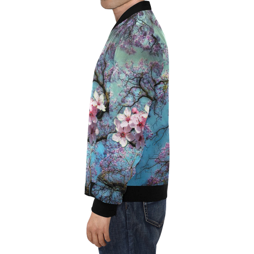 Cherry blossomL All Over Print Bomber Jacket for Men/Large Size (Model H19)