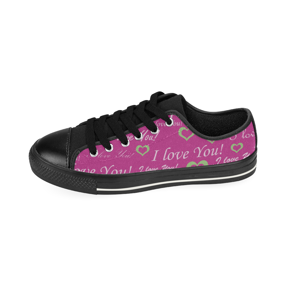 PS I LOVE YOU Low Top Canvas Shoes for Kid (Model 018)