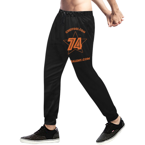 Cheff Dee 745 star II Black Men's All Over Print Sweatpants (Model L11)