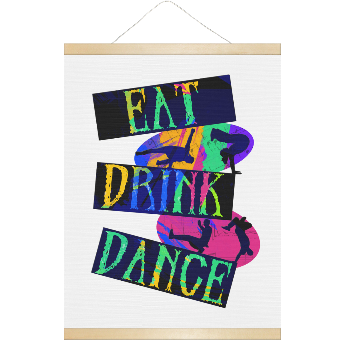 Break Dancing Colorful Hanging Poster 18"x24"