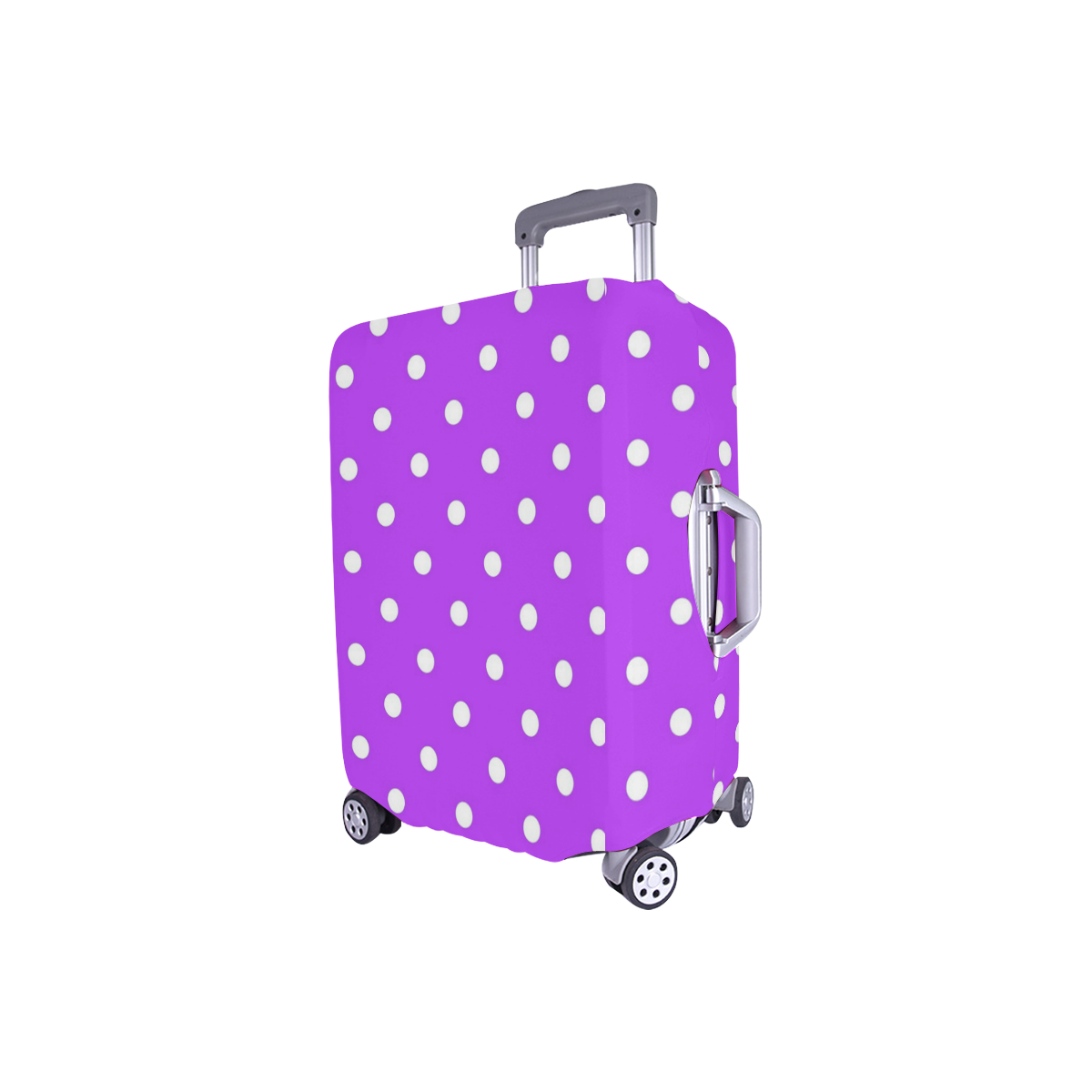 Royal Purple White Dots Luggage Cover/Small 18"-21"