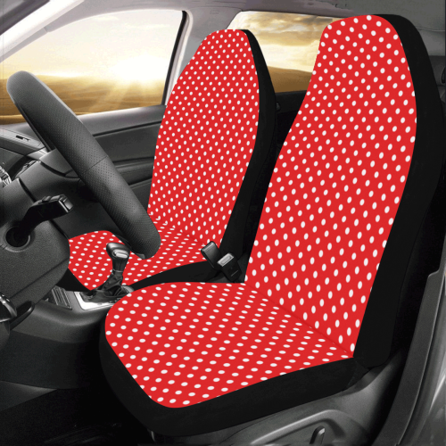 Red polka dots Car Seat Covers (Set of 2)