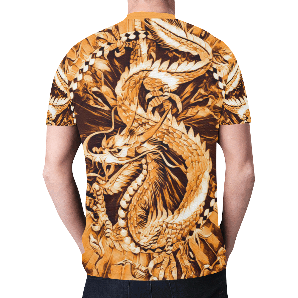 Awesome Chinese Dragon Blaze Graphic New All Over Print T-shirt for Men (Model T45)