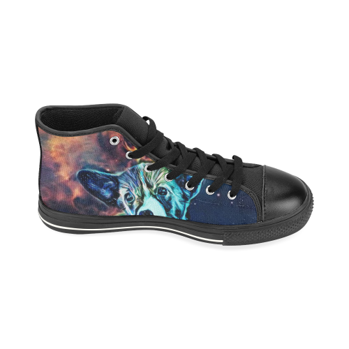 Spacedoggo1 High Top Canvas Women's Shoes/Large Size (Model 017)