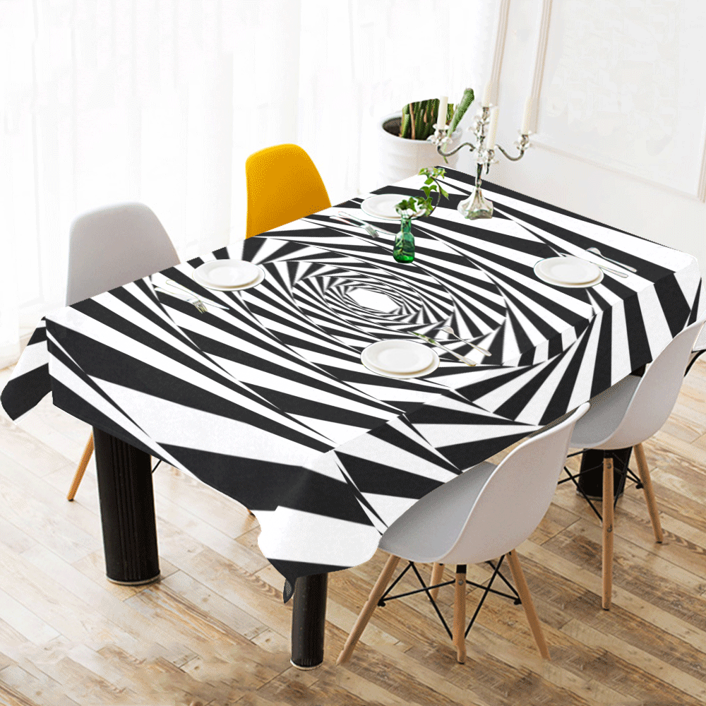 Spiral Cotton Linen Tablecloth 60"x120"