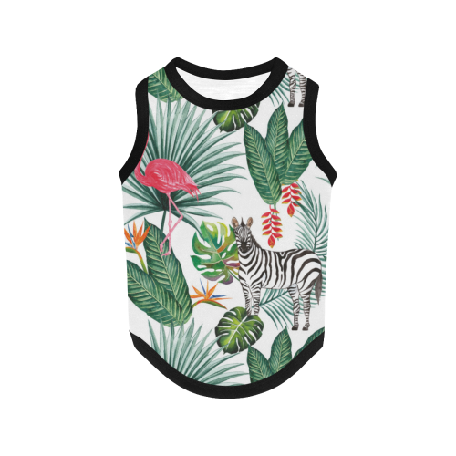 Awesome Flamingo And Zebra All Over Print Pet Tank Top
