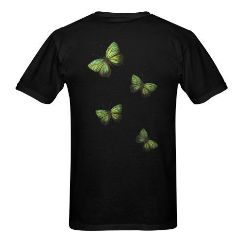 Arhopala horsfield butterflies painting Men's T-Shirt in USA Size (Two Sides Printing)