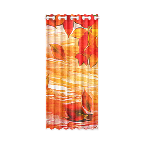 Red Leaves New Window Curtain 50" x 108"(One Piece)