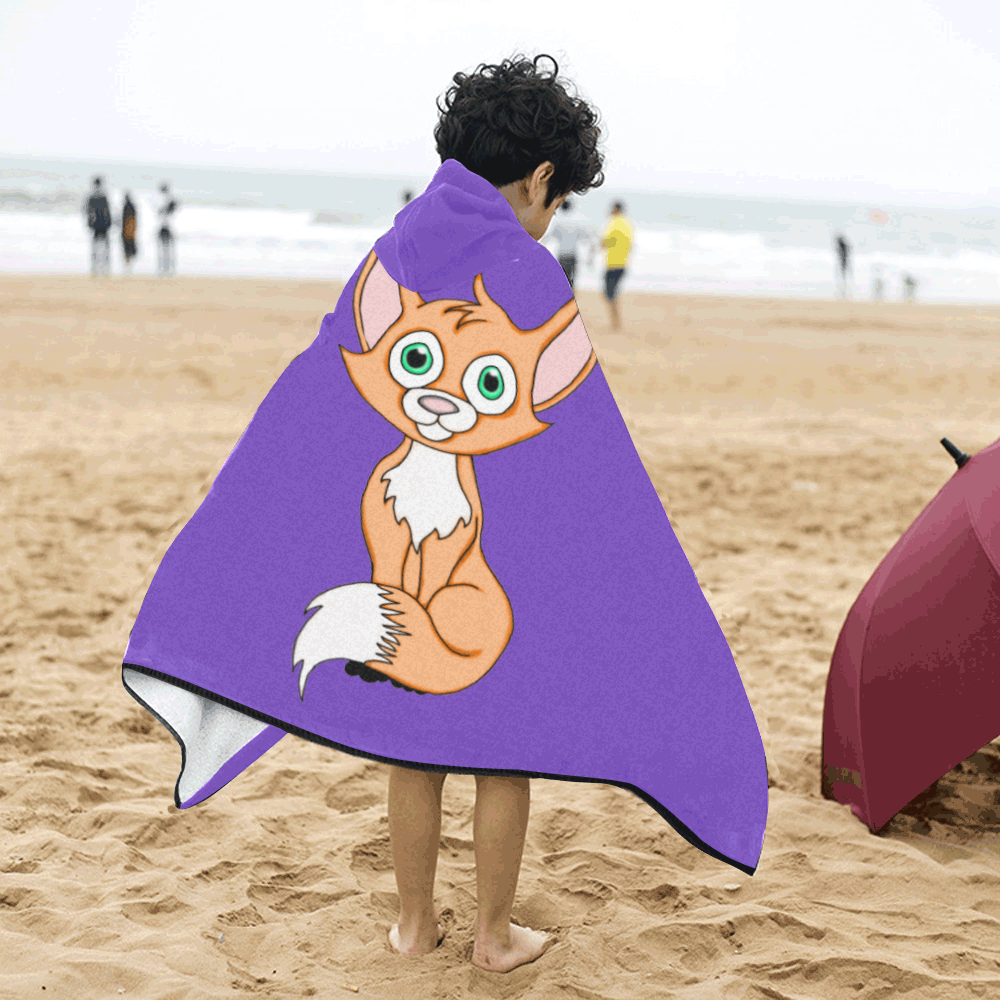 Foxy Roxy Purple Kids' Hooded Bath Towels
